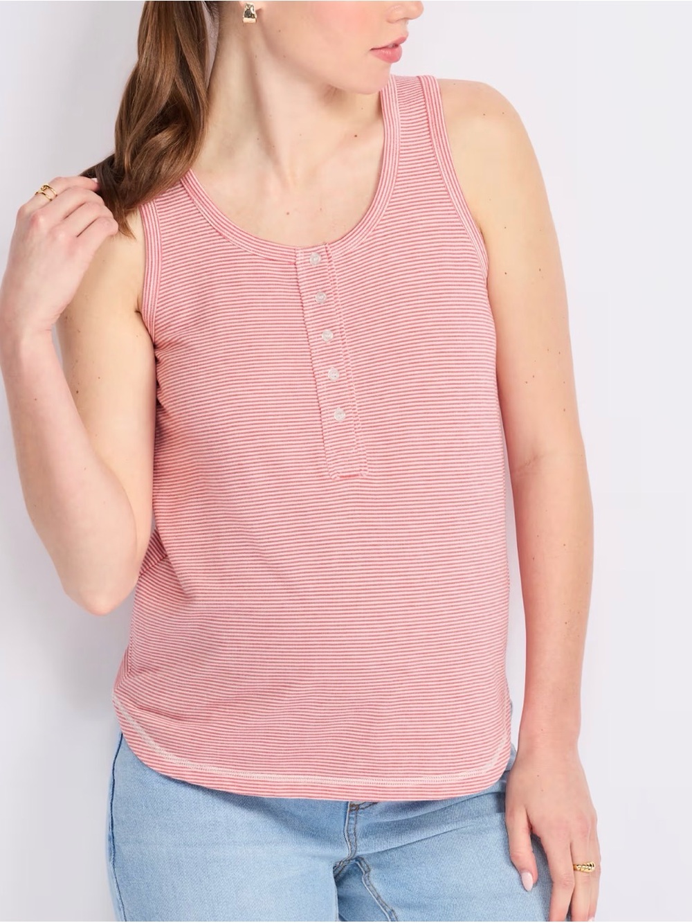 Thread & Supply Maternity SL Henley Tank Red Medium NWT STITCH FIX